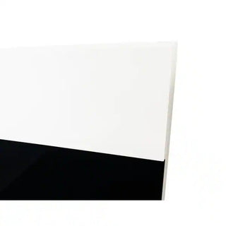 Sunvega Modern White and Black Lacquer Finish Bedroom Nightstand with 2 Drawers