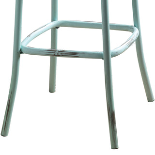 Sunvega Vintage-Style Bar Stool with Cross Back Wooden Seat and Metal X Base