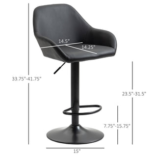 Sunvega Adjustable Swivel Bar Stools with Back and Footrest for Kitchen Counter Dining Room Set of 2 Black