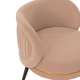 Sunvega Modern Velvet Upholstered Dining Chair with Gold Ring Seat for Dining Room