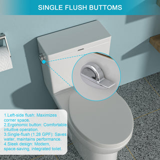 Sunvega Modern One Piece Toilet with Soft Closing Seat and Powerful Flushing