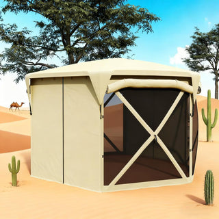 Sunvega Pop Up Tent with Removable Roof Cover and Adjustable Mesh Sidewalls for Outdoor Events