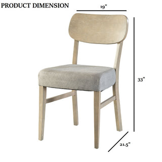 Sunvega 2pc Gray Transitional Side Chair with Padded Seat and Tapered Legs