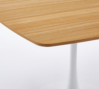 Sunvega Mid-Century Modern Tulip Dining Table with Sturdy Metal Base for 4-6 Person
