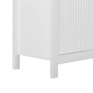 Sunvega Sideboard with Artistic Wave Design and Adjustable Shelves for Living Room