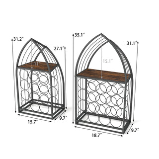 Sunvega Boat-Shaped Freestanding Metal Wine Rack Set for Home Bar Kitchen Storage