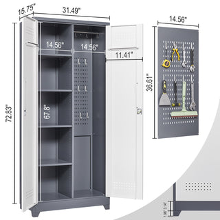 Sunvega Heavy Duty Steel Storage Cabinet With Locking Doors and Adjustable Shelves