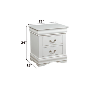 Sunvega Modern White Nightstand with Two Spacious Drawers and Brushed Nickel Handles