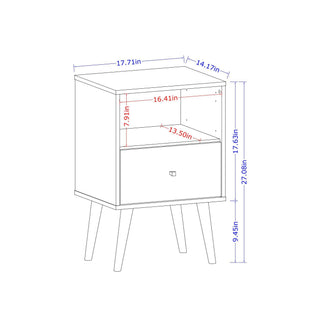 Sunvega Modern Nightstand with Drawer and Cubby for Bedroom or Living Room