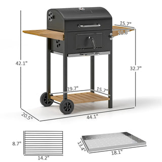Sunvega 2 Burner Portable Gas BBQ Grill with Lid Thermometer and Foldable Legs