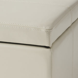 Sunvega Contemporary Upholstered Storage Ottoman Bench with Stitched Details