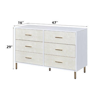 Sunvega Modern Nightstand with Patterned Drawer Fronts and Three Spacious Storage Drawers