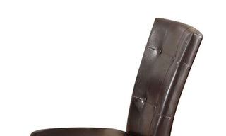 Sunvega Espresso Synthetic Leather & Walnut Finish Parson Style Side Chair Set of 2
