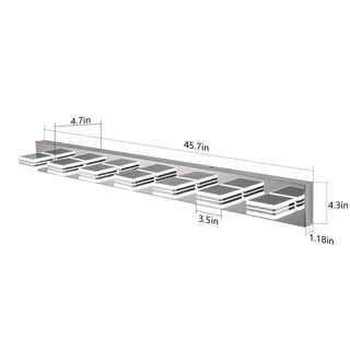 Sunvega Modern 7-Light LED Vanity Fixture with Square Acrylic Lampshades for Bathroom