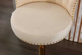 Sunvega Velvet 360 ° Rotating Bar Chair with Soft Pillow and Adjustable Height for Kitchen