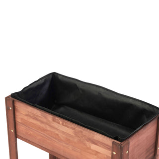 Sunvega Natural Solid Wood Raised Garden Bed with Legs for Outdoor Plants Flowers Fruits Vegetable Herb Growing