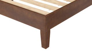Sunvega Queen Platform Bed in Natural Finish with 28-Slat Support and 650lb Capacity