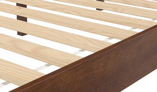 Sunvega Full Platform Bed with 28-Slat Dual-Zone System in Dark Brown