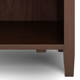 Sunvega Russet Brown Solid Wood Transitional Nightstand with Two Drawers and Shelf