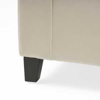 Sunvega Dark Blue Tufted Storage Ottoman with Removable Lid for Living Room