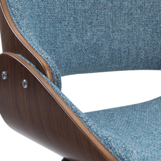 Sunvega Denim Blue Bentwood Dining Chair with Wood Back and Mid Century Modern Style