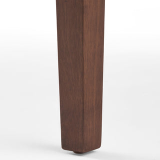 Sunvega Rubberwood Farmhouse Dining Table with Square Legs and Slatted Top