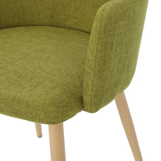 Sunvega Green Fabric Dining Chairs with Iron Frame and Wood Finish for Dining Room