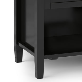 Sunvega Transitional Solid Wood Nightstand with Two Drawers and Lower Shelf