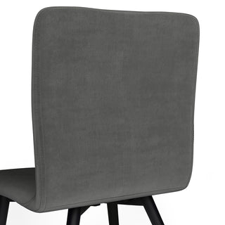 Sunvega Dark Grey Velvet Upholstered Dining Chairs Set of 2 with Curved Seat Back