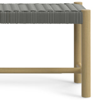 Sunvega Acacia Wood Woven Rope Cording Bench for Outdoor and Indoor
