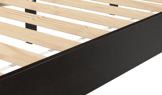 Sunvega Queen Platform Bed in Black Crafted from Solid Pine with Under Bed Storage