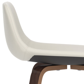 Sunvega Cream Faux Leather Upholstered Bentwood Counter Bar Stools Set of 2