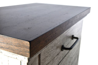 Sunvega Rustic Farmhouse Nightstand with Honey Smoke Accent Tops