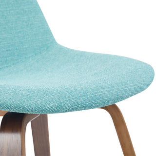 Sunvega Mid Century Modern Bentwood Counter Bar Stools with Aqua Blue Fabric Set of 2