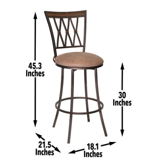 Sunvega Heavy Duty Swivel Bar Stool with Upholstered Seat and Metal Footrest