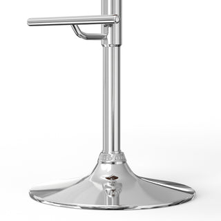 Sunvega Adjustable Swivel Bar Stool with Polished Chrome Base in Denim Blue