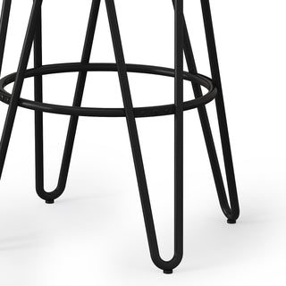Sunvega Industrial Metal Counter Height Stool with Solid Wood Seat and Hairpin Legs