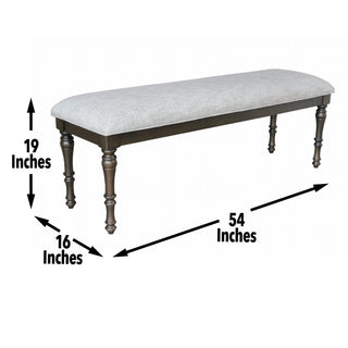 Sunvega Dark Brown Upholstered Bench with Turned Legs for Dining or Bedroom