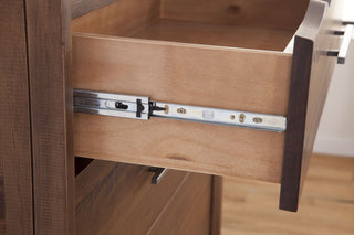 Sunvega Modern Rustic Gentleman's Chest with Sliding Door and Five Drawers