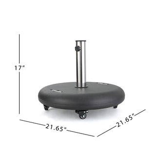 Sunvega Stainless Steel Round Wheelie Umbrella Base for Outdoor Patio Use
