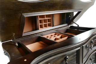 Sunvega Rhapsody Lift Top Chest in Dark Brown Multi Step Molasses Finish