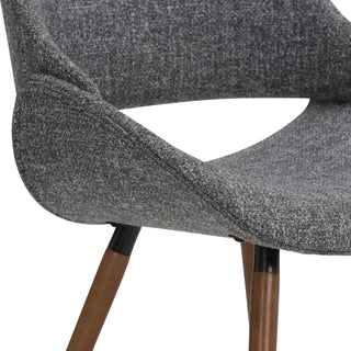 Sunvega Mid Century Modern Bentwood Dining Chair with Grey Woven Fabric