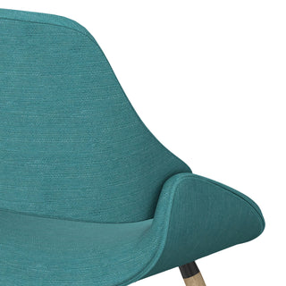 Sunvega Mid Century Modern Bentwood Dining Chair with Denim Blue Upholstery for Kitchen