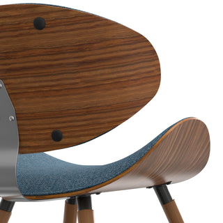 Sunvega Mid Century Modern Dining Chair with Denim Blue Fabric and Walnut Frame