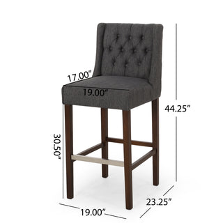 Sunvega Modern Minimalist Bar Stool with Metal Legs and High Density Fabric Seat