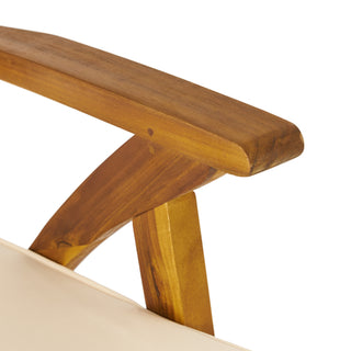 Sunvega Soft Curved Acacia Wood Barstools with Water Resistant Cushions