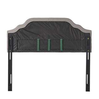 Sunvega Queen Size Upholstered Headboard with Tufted Design and Nailhead Trim