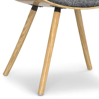 Sunvega Mid Century Modern Bentwood Dining Chair with Grey Woven Fabric