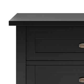 Sunvega Transitional Solid Wood Nightstand with Two Drawers and Lower Shelf