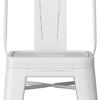 Sunvega Industrial Metal Counter Height Stool Set of 2 in Distressed White